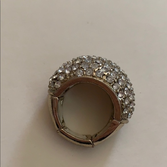 Gold Stretchy Pave Statement Ring - Picture 2 of 4